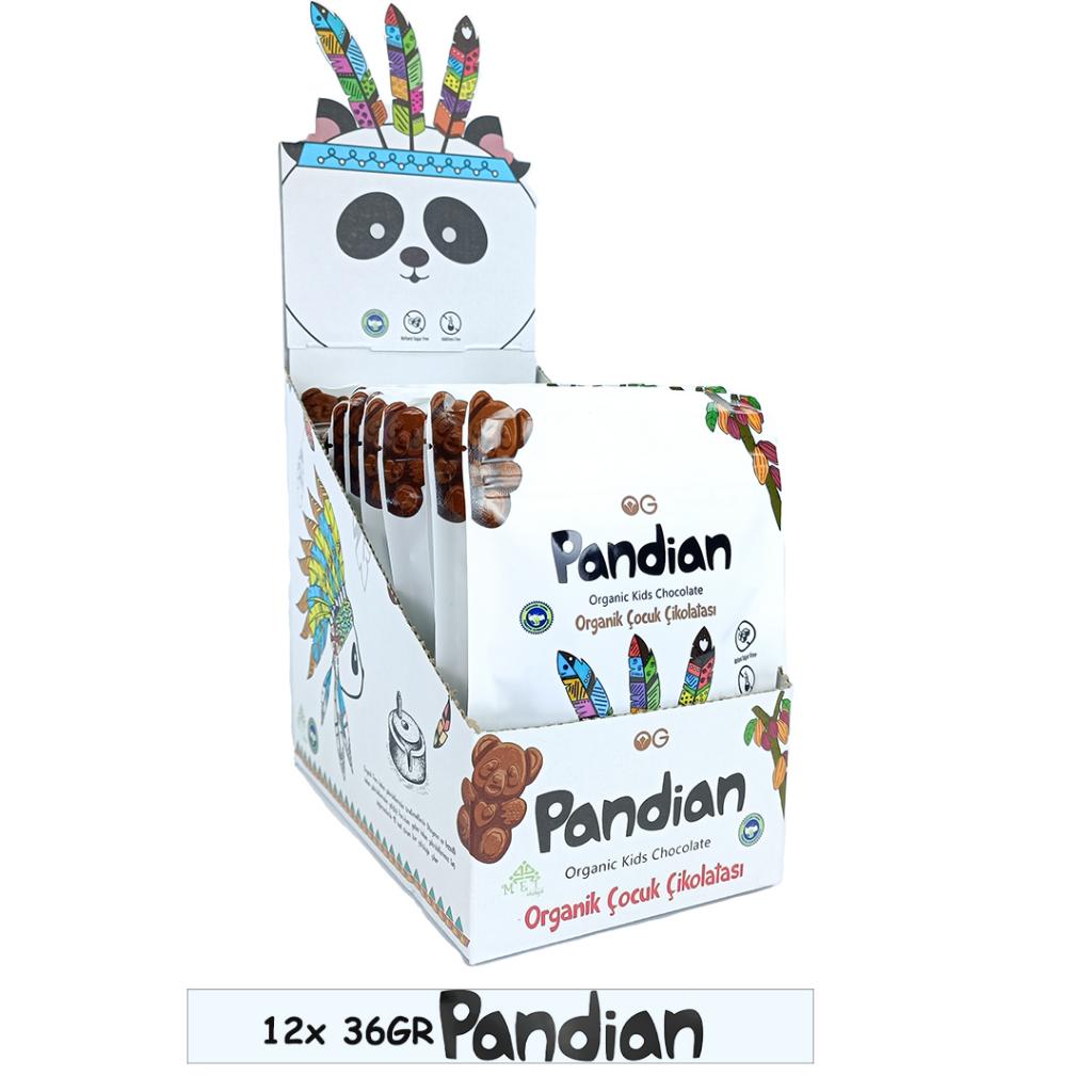 12'li Pandian Organik Çocuk Çikolatası 36 Gr