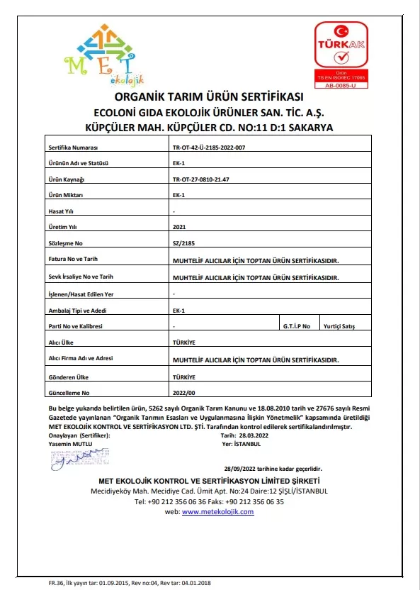 Organik Karışık Sebzeli Tam Buğday Şerit Makarna Linguine 200 GR +7Ay